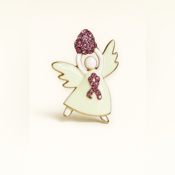 ⚜️❤️‍🔥 Angel Brooch with Pink Rhinestones 💎🫶🏼 - Picture 1 of 2